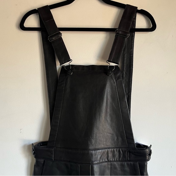 NEW Revolve LITA by Ciara Lambskin Leather Overalls in Black Size 24 $448 Retail - Picture 3 of 9